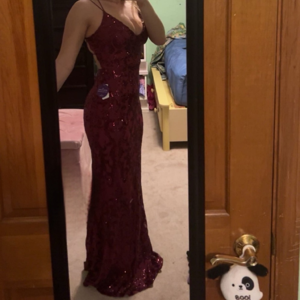 Sparkly red Windsor dress